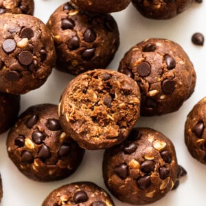 protein balls on plate.