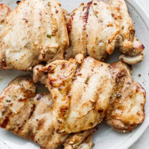 chicken thighs on plate.