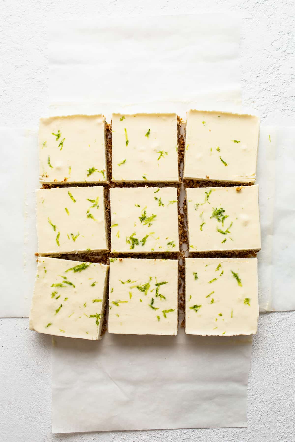 sliced bars on parchment paper.