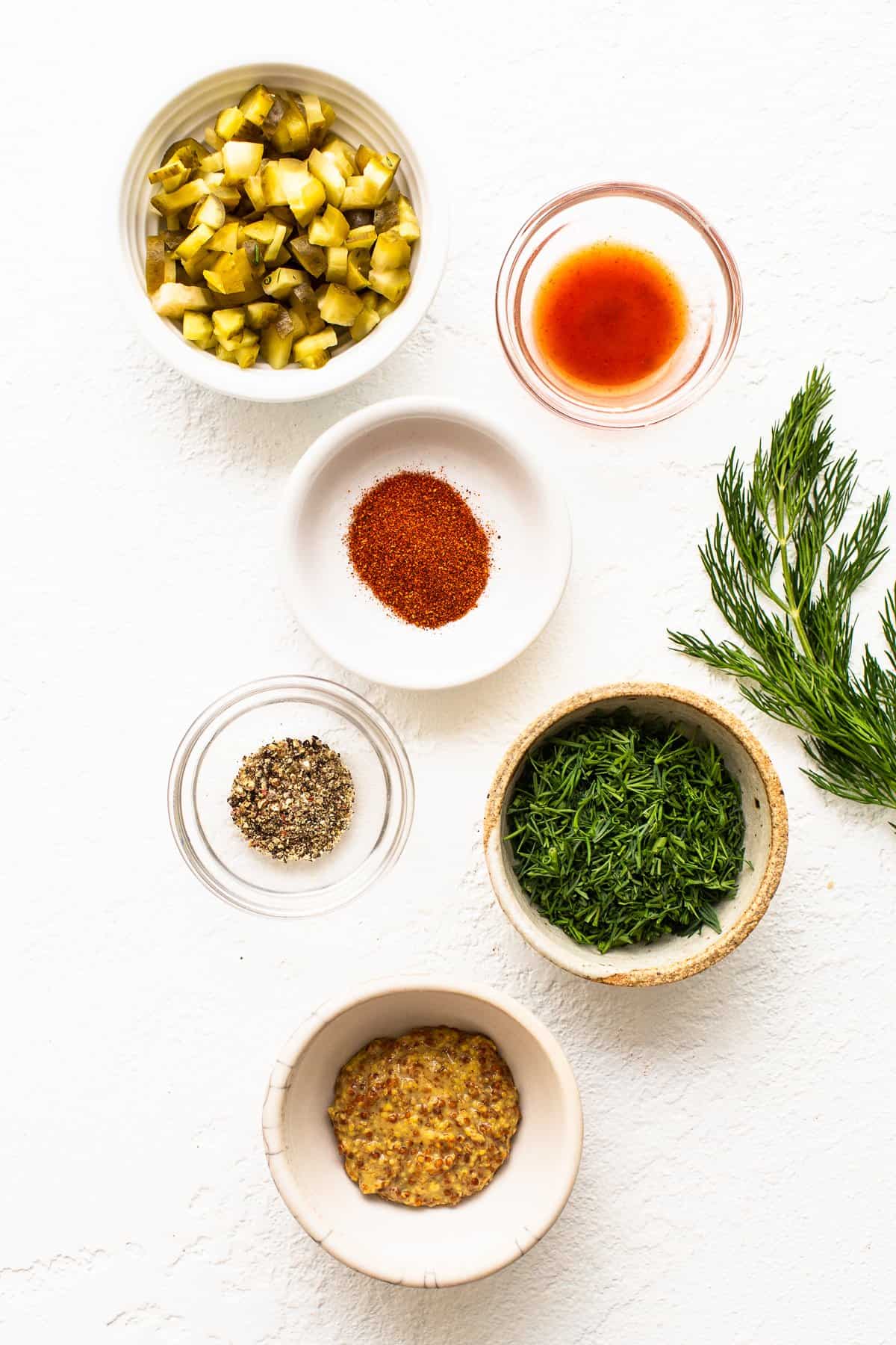 Ingredients for smoked salmon dip.