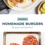 Homemade burgers.