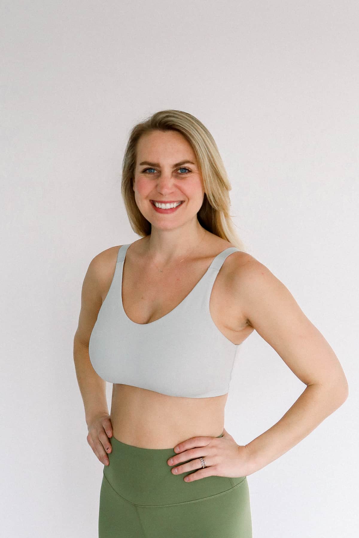 Woman wearing a lululemon bra.