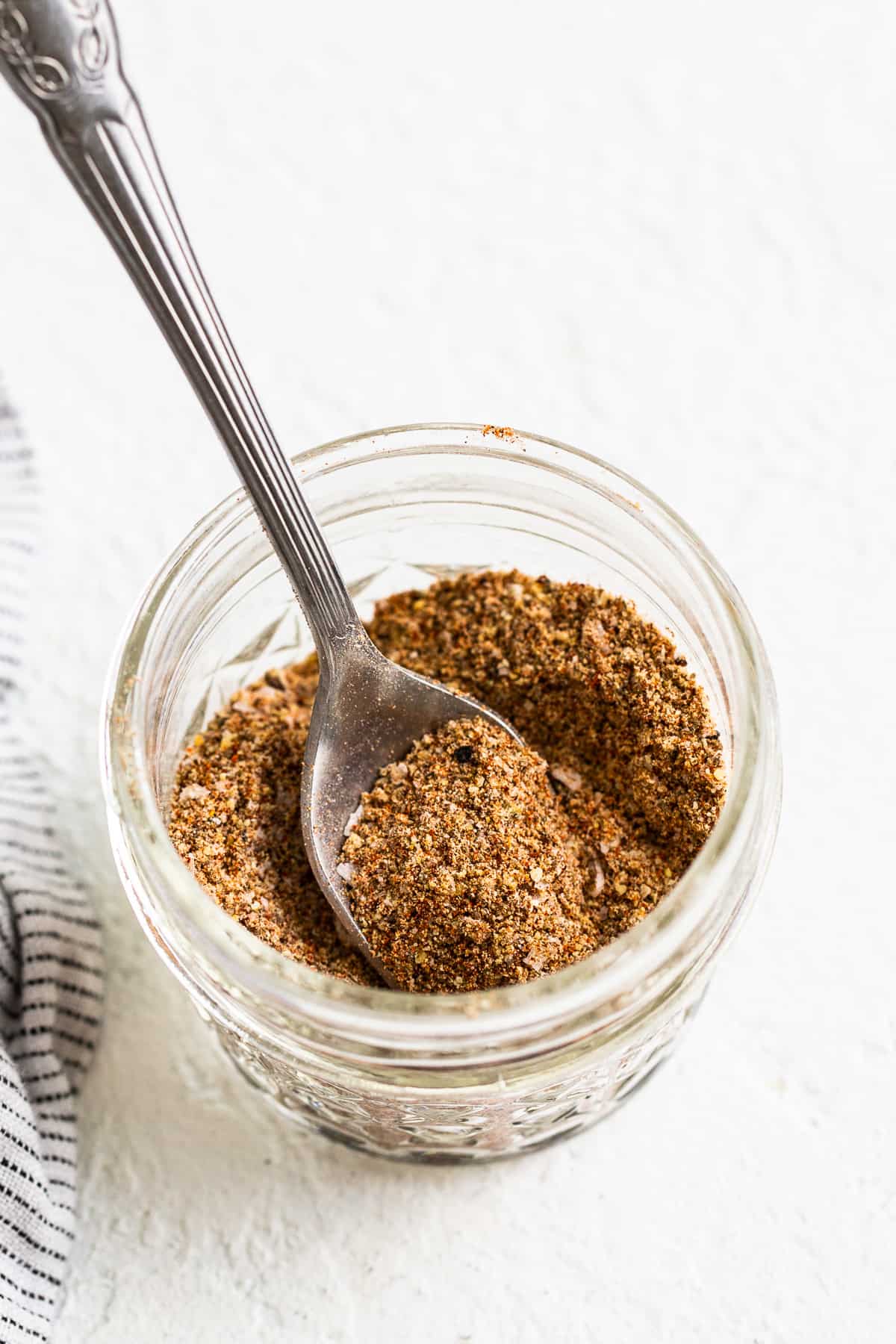 Old Bay Seasoning in Mason jar.