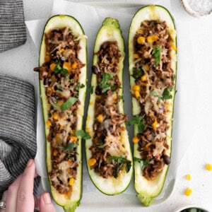 stuffed zucchini on plate