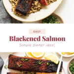 Blackened salmon on a plate.