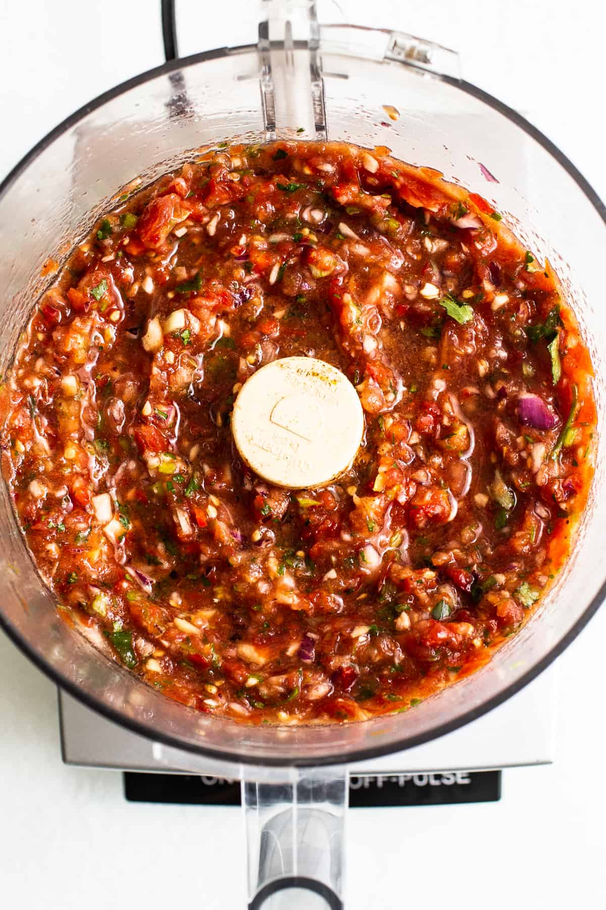 salsa in food processor.