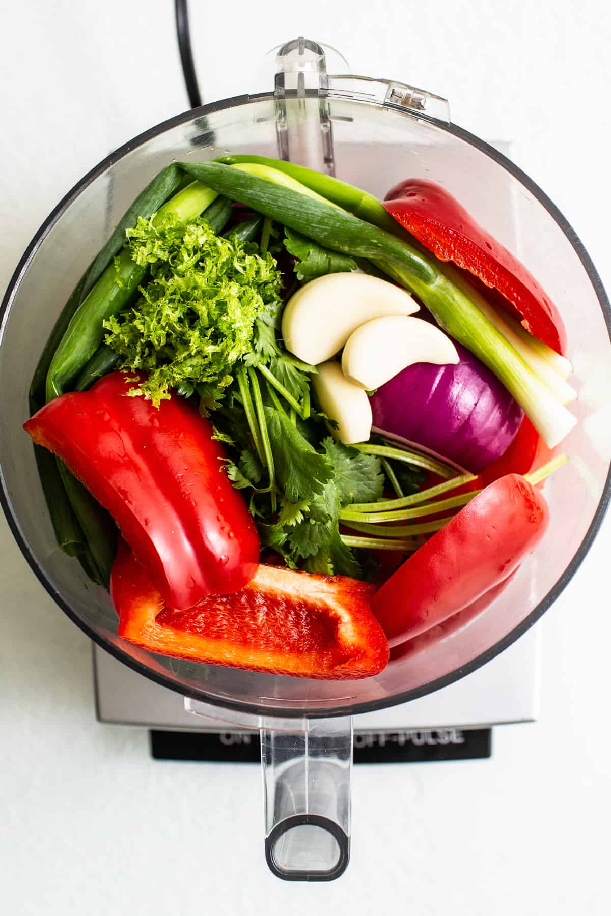 veggies in food processor. 