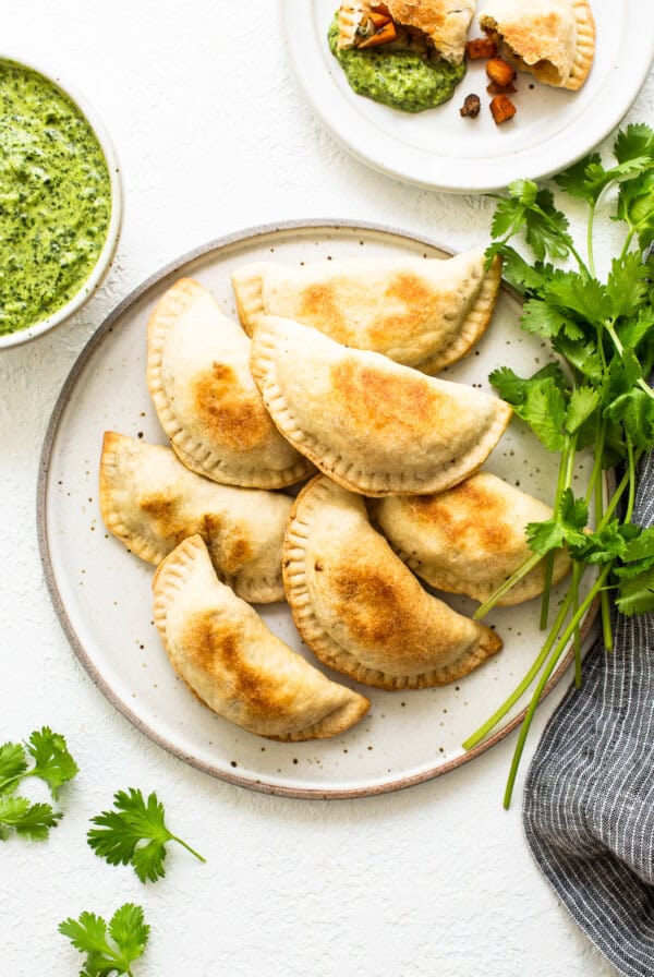 Sweet Potato Ground Beef Empanadas on a plate.