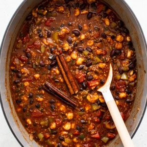 quinoa in dutch oven.