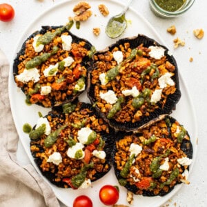 Stuffed mushrooms on a plate