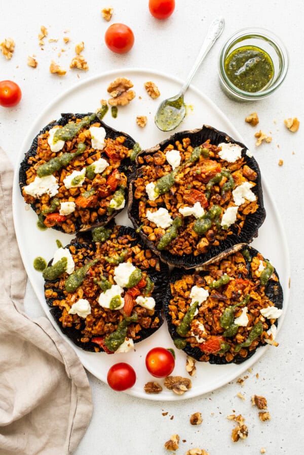 Stuffed mushrooms on a plate