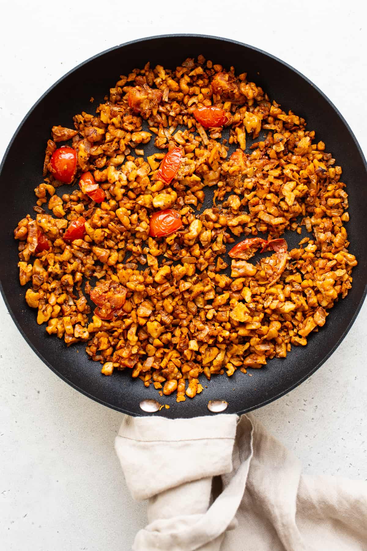 Walnut ground in a skillet.