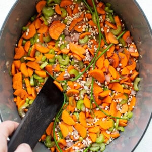 veggies in dutch oven.