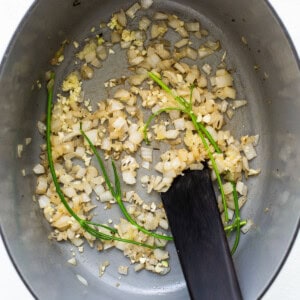 white onion in dutch oven.