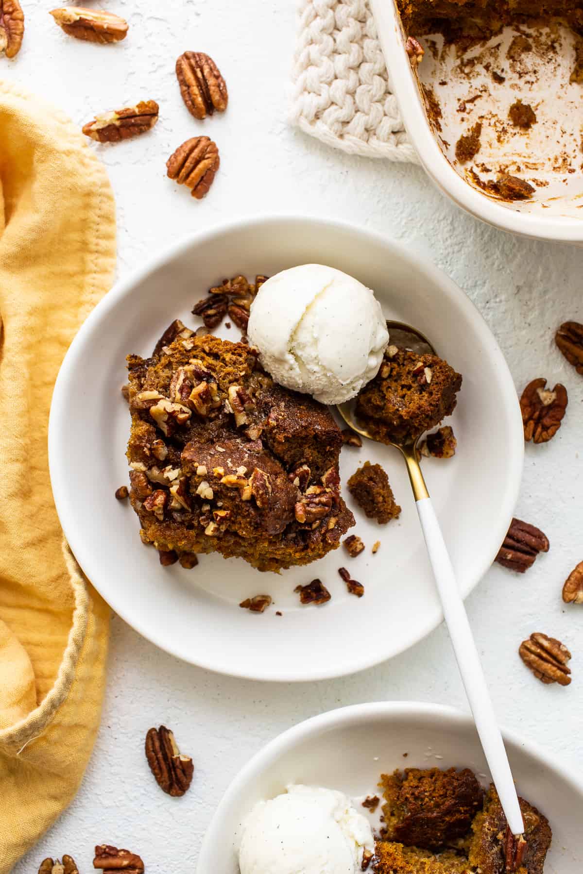 pumpkin bread pudding a la mode.