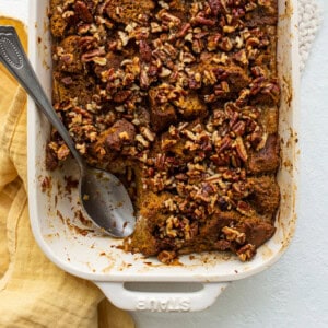 bread pudding I casserole dish.