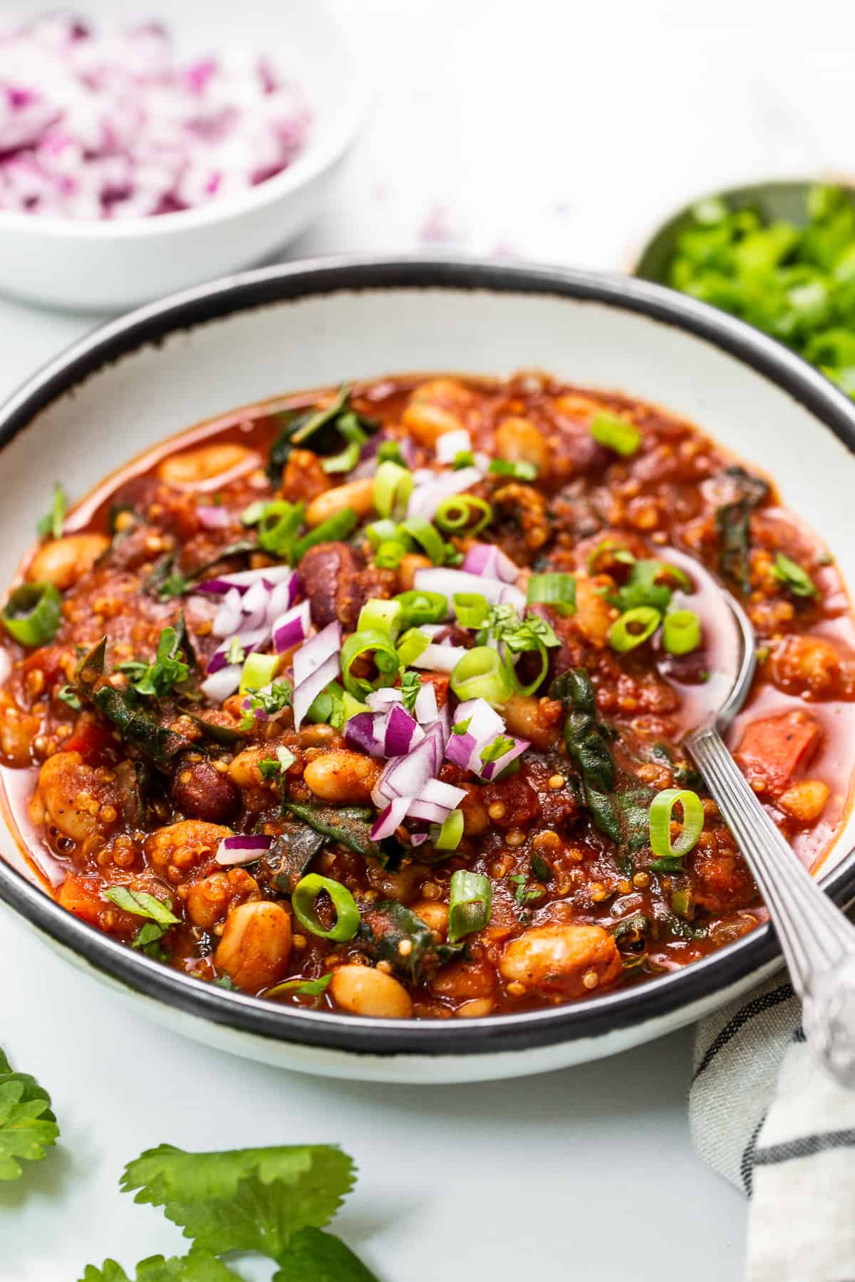 bowl of quinoa chili.