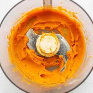 sweet potato in food processor.