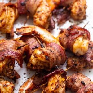 Bacon wrapped shrimp.