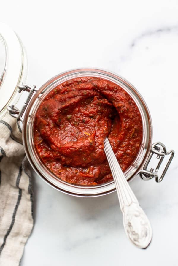 Homemade pizza sauce.