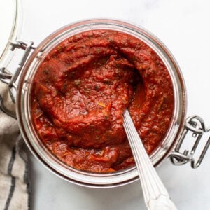 Homemade pizza sauce.