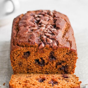 sliced pumpkin bread.