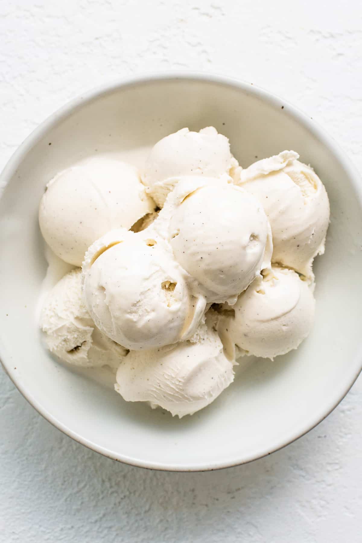 Ice cream in a bowl.