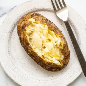 Softened baked potato.