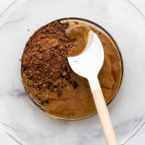 Ingredients for freezer fudge in a bowl.