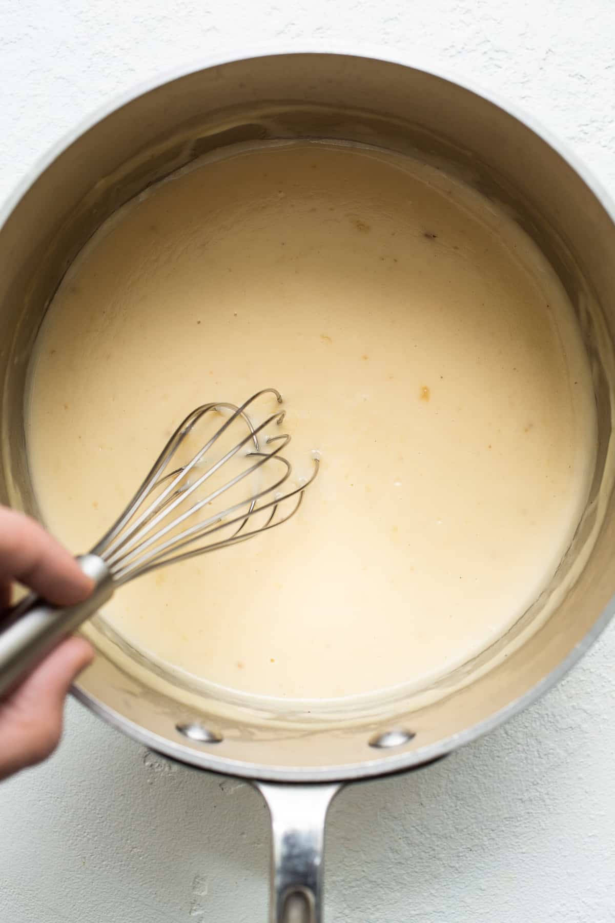 Roux in a stock pot for turkey casserole.