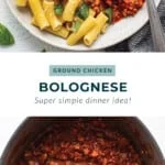 Ground chicken bolognese.