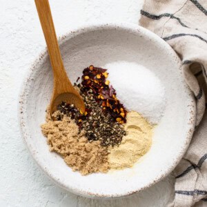 Steak seasoning on a plate.