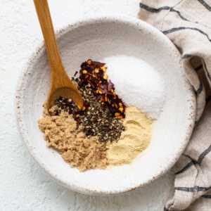 Steak seasoning on a plate.