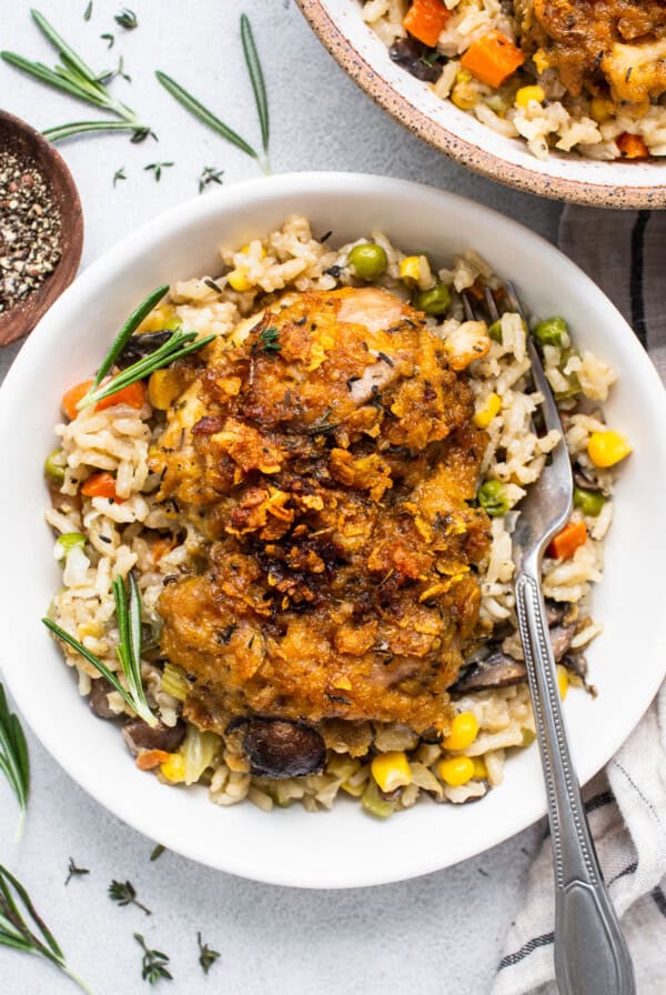 Chicken pot pie skillet.