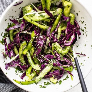 Coleslaw in a bowl.