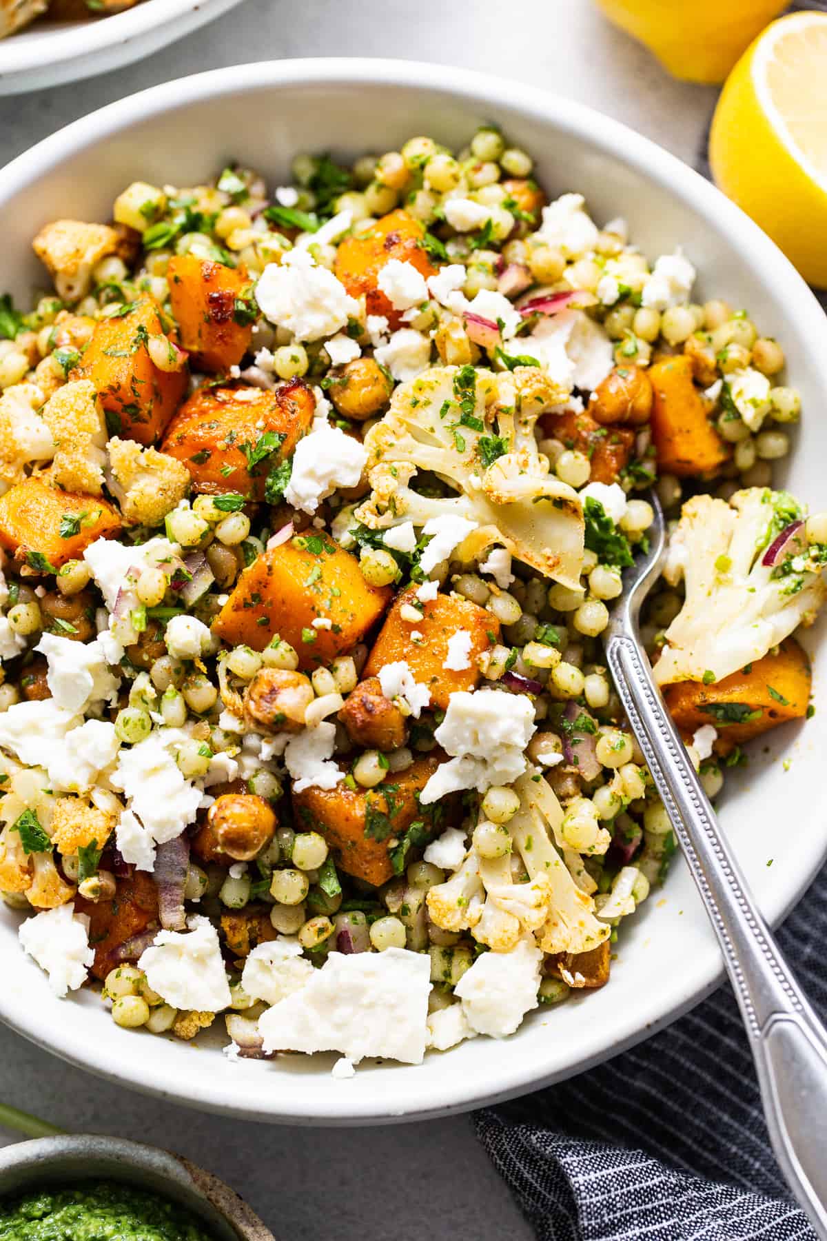 Couscous salad in a bowl. 