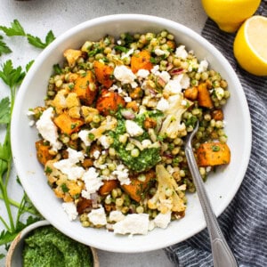 Couscous salad in a bowl.