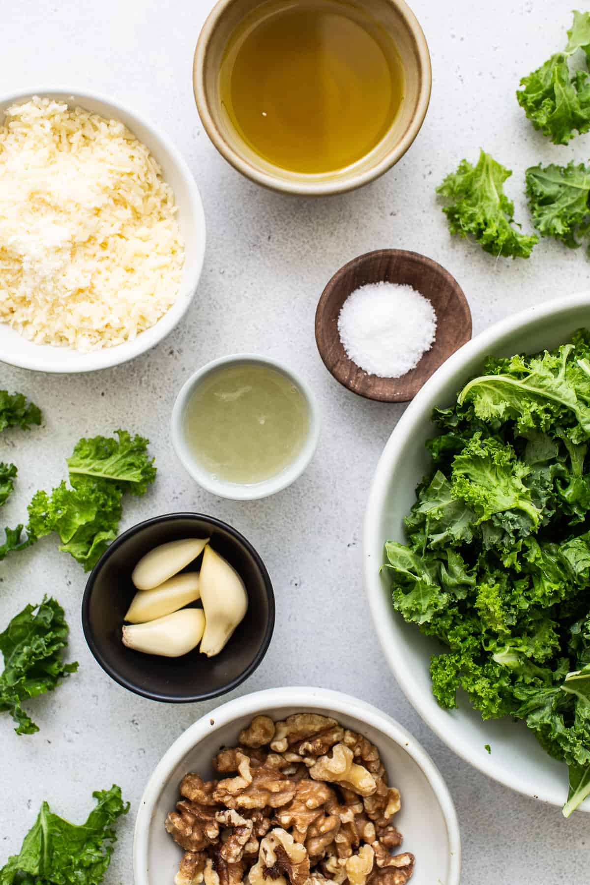 Ingredients for kale pesto.