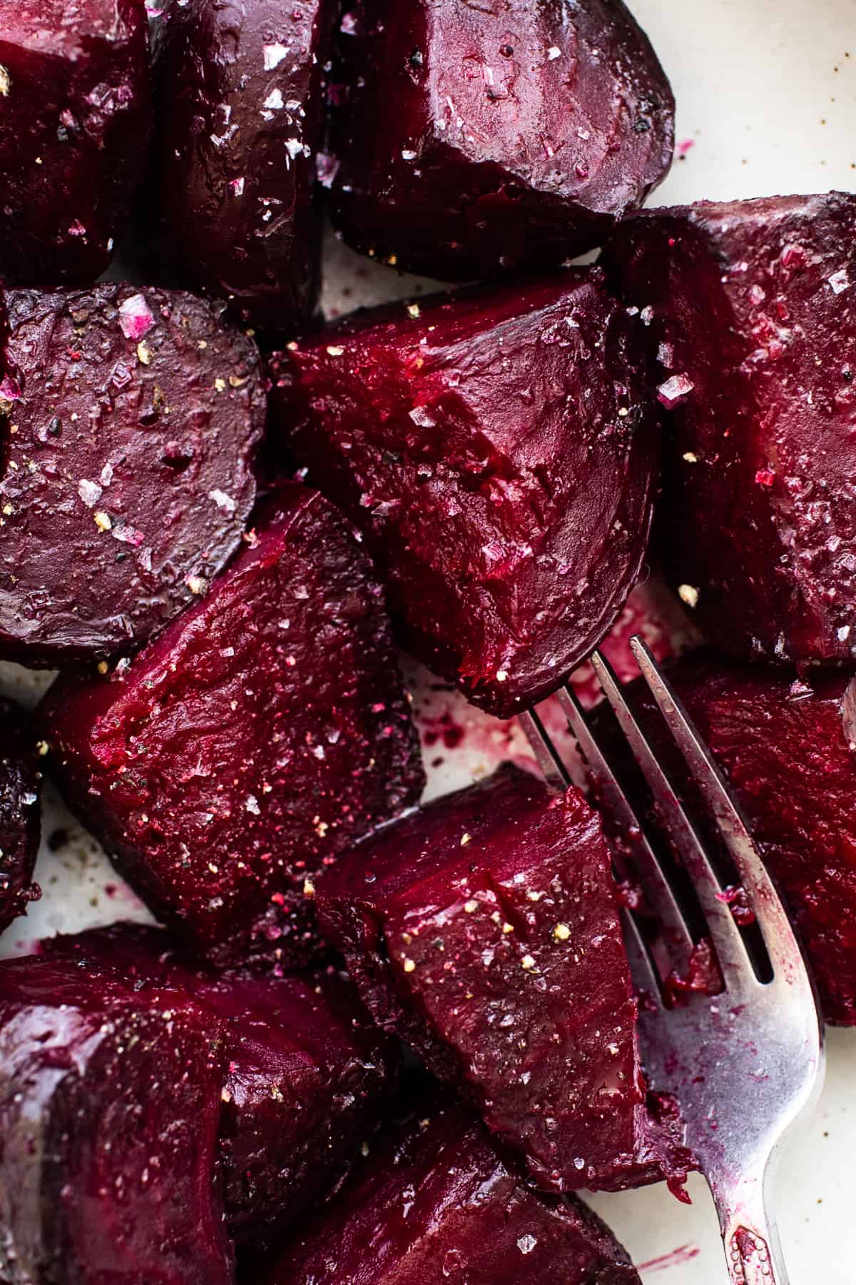 Roasted beets with sea salt.