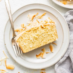 coconut loaf on plate.