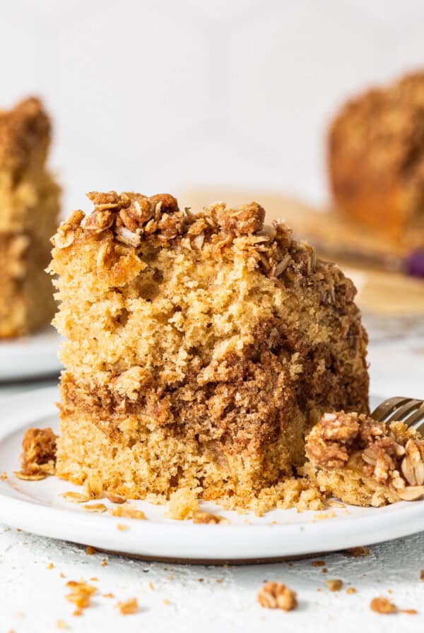 Coffee cake on a plate.