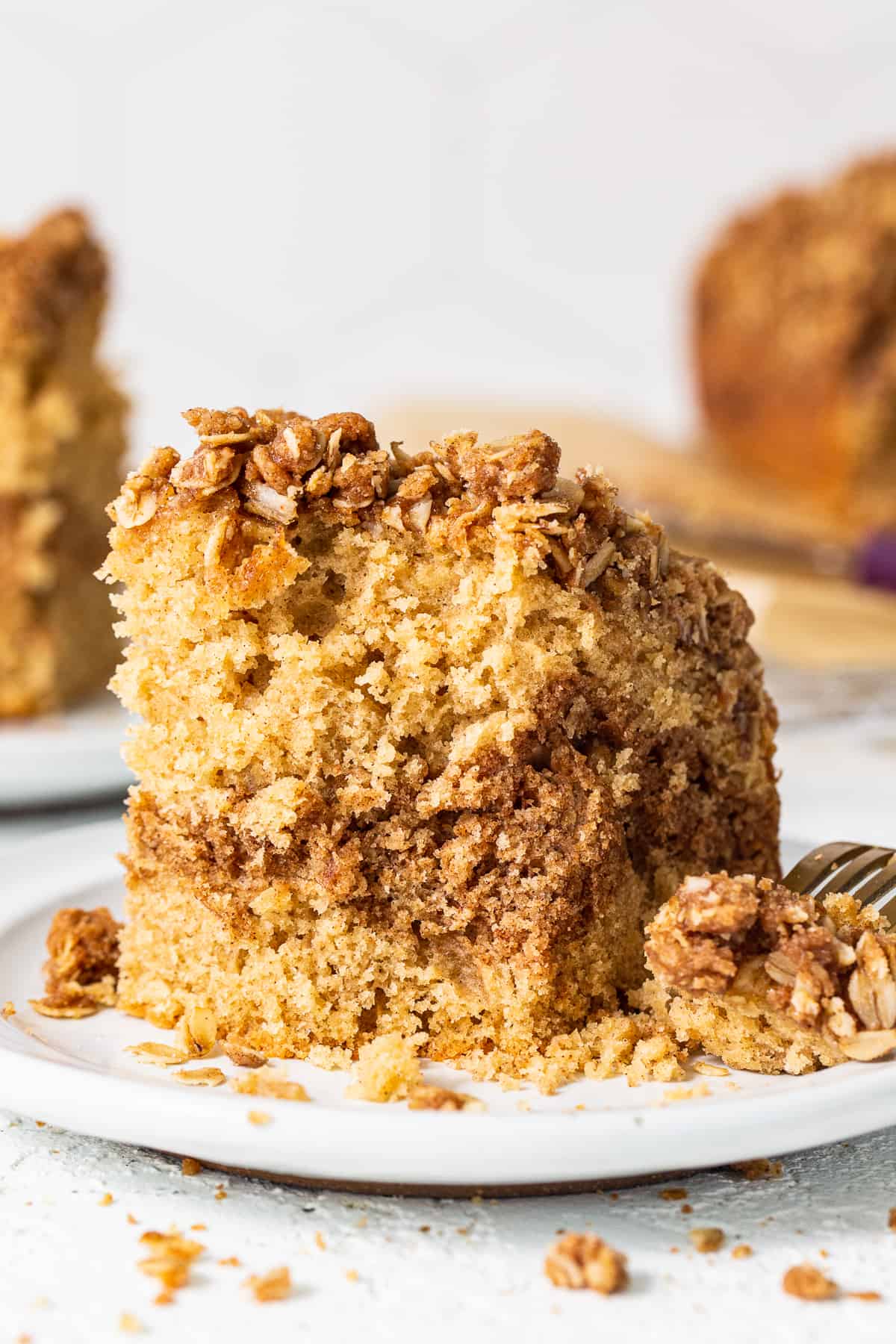 Coffee cake on a plate. 