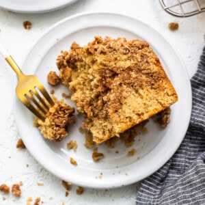 Coffee cake on a plate.