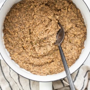 Porridge in a saucepan.