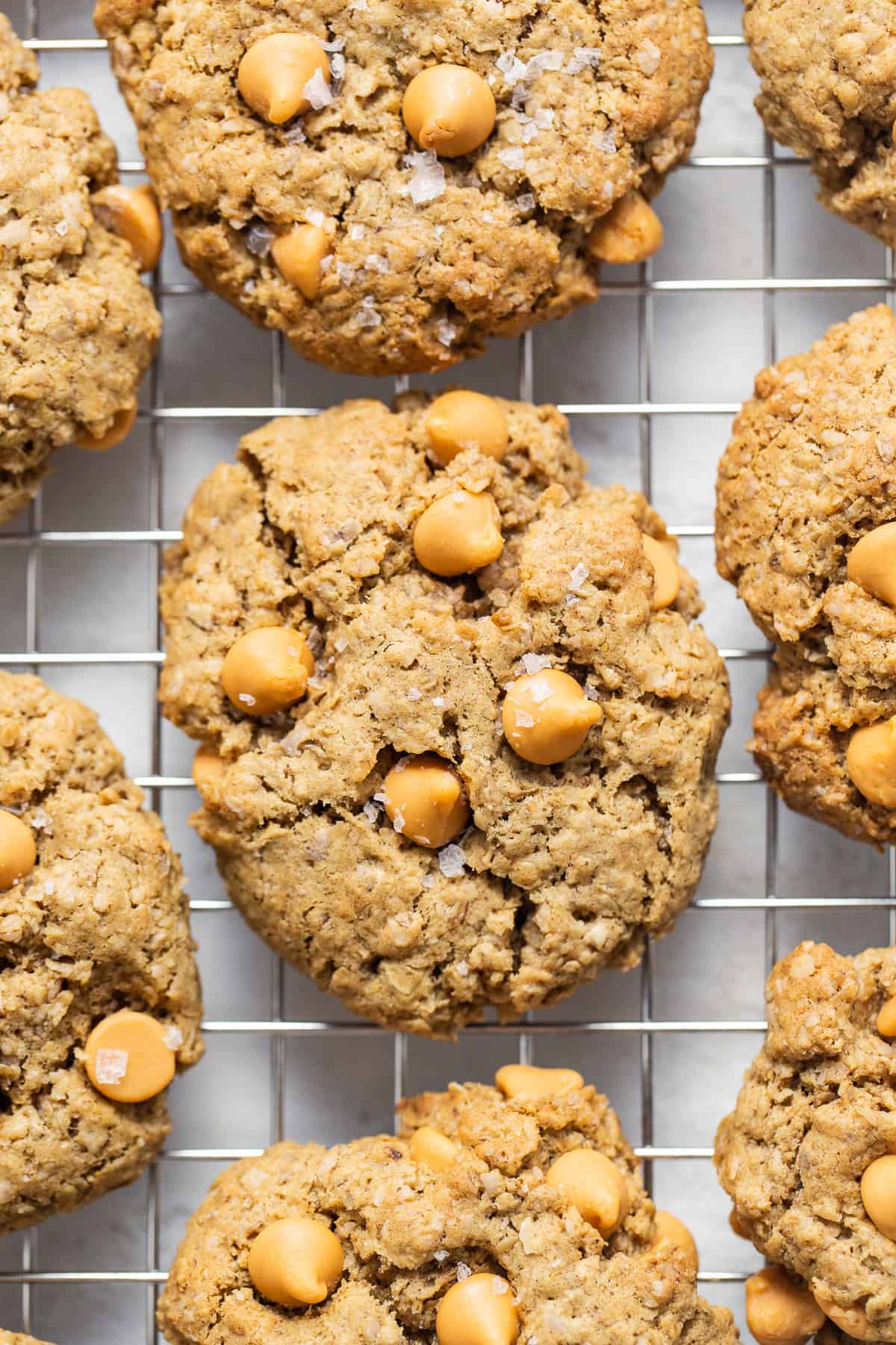 butterscotch cookies on wire rack.