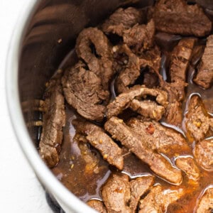 cooked beef in instant pot.