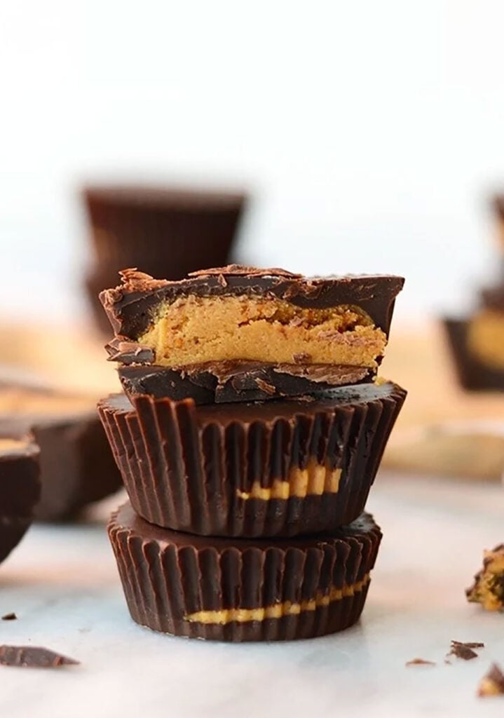 stack of peanut butter cups.