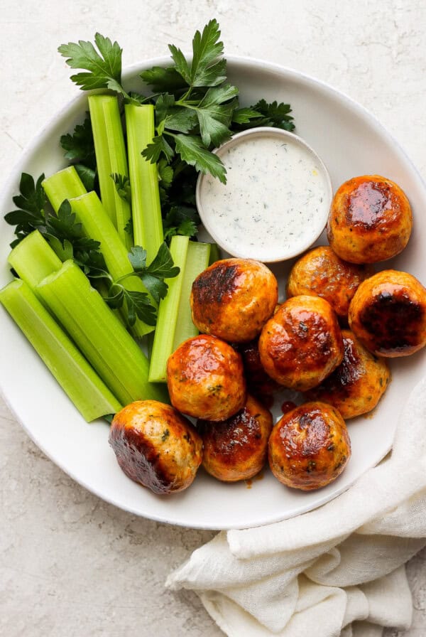 plate of meatballs.