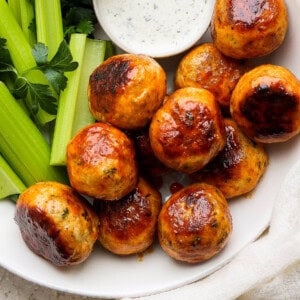 plate of meatballs.