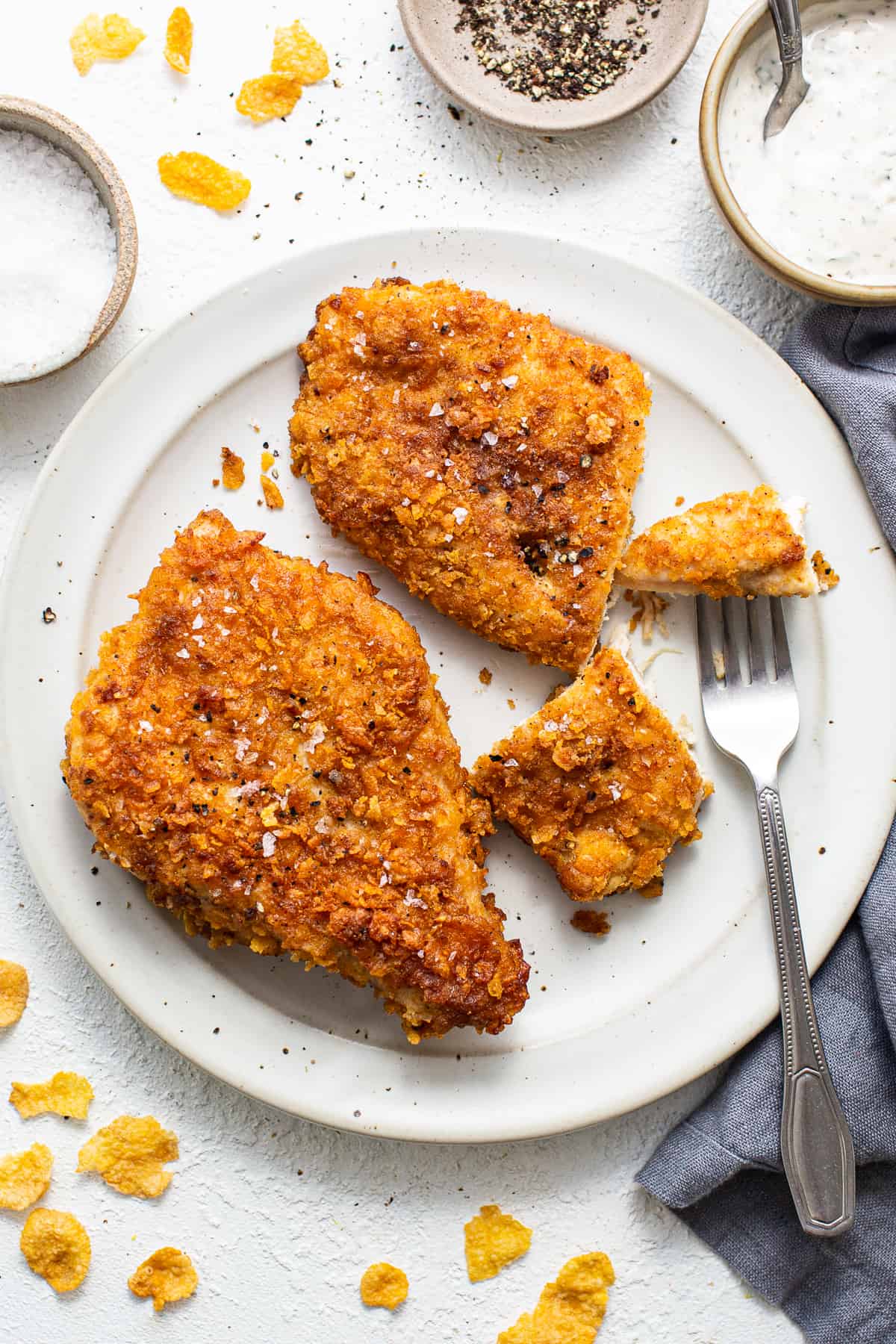 crispy chicken on plate.